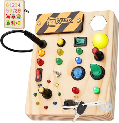 Montessori Kleinkind Pinnwand mit 27 LED-Lichtern - Lernspielzeug für Kinder von 1-6 Jahren