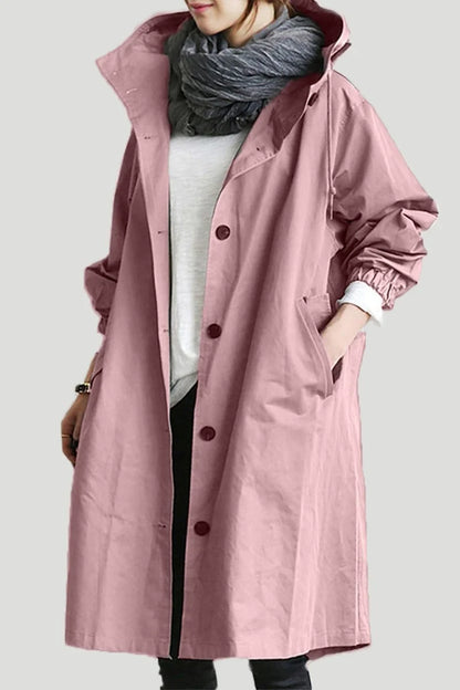 Women's Hooded Windproof Coat | Long