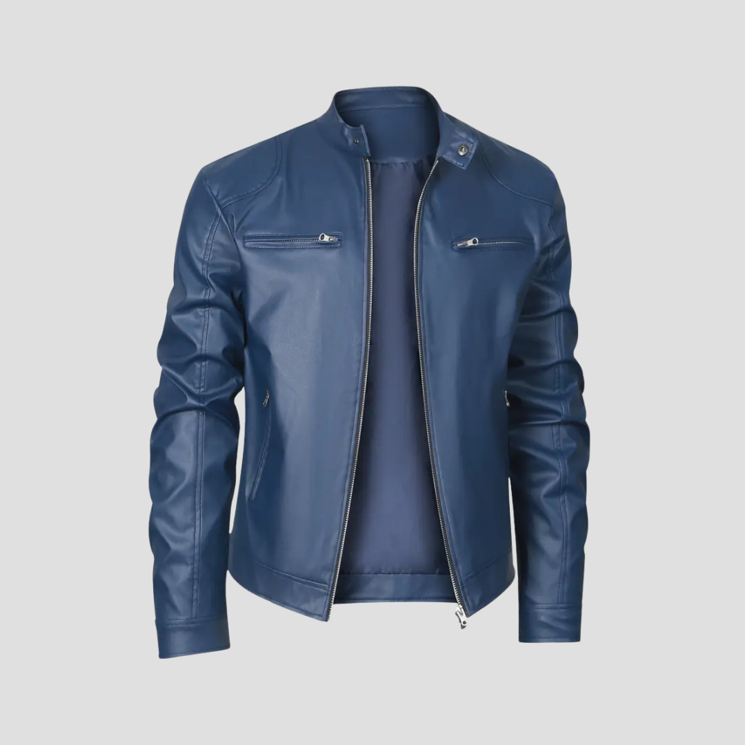 Men's Biker Leather Jacket | Zip