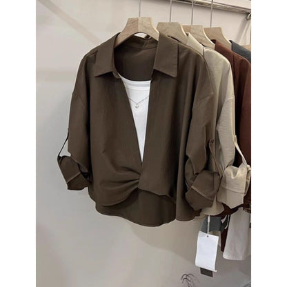 Bluse in Zwei-in-Eins-Optik mit Langarm für Damen - Fiammetta