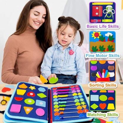 Montessori Aktivitätsboard für motorische Fähigkeiten und spielerisches Lernen
