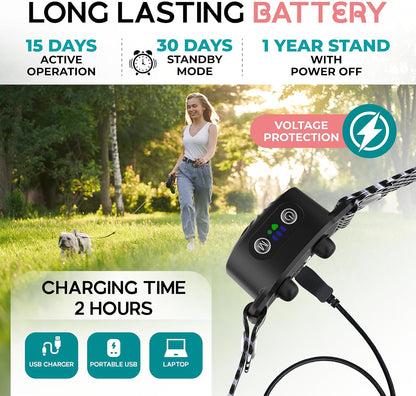 Anti-Bell-Halsband für kleine Hunde | Funktionen: Geräusch & Vibration | IP87 wasserdicht | Verstellbare & sanfte Trainingslösung