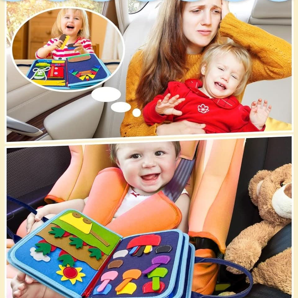 Montessori Aktivitätsboard für motorische Fähigkeiten und spielerisches Lernen