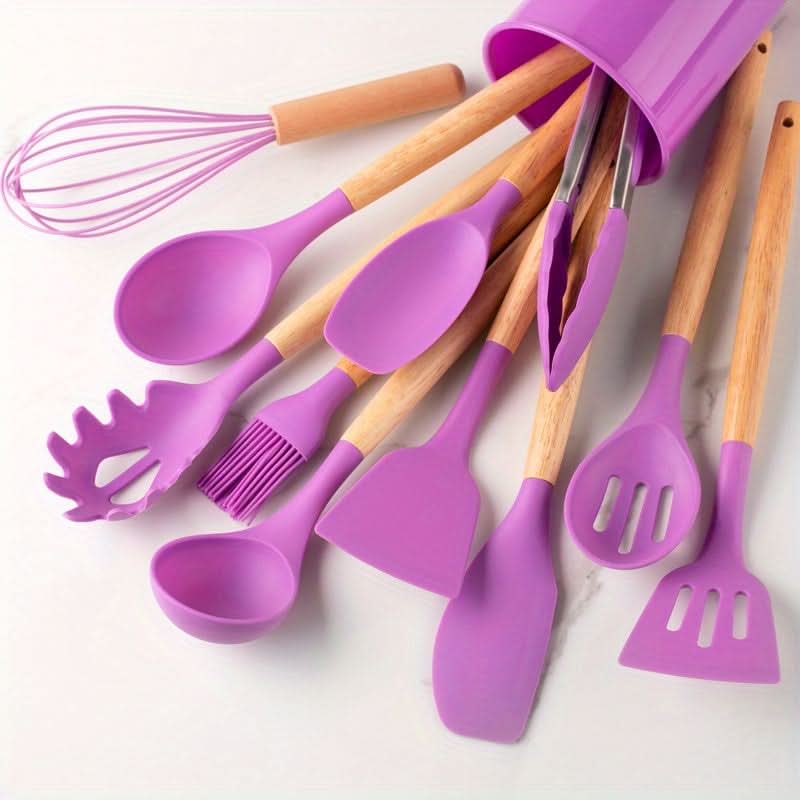 12-teiliges Küchen-Silikon-Set | Hitzebeständig & Spülmaschinenfest