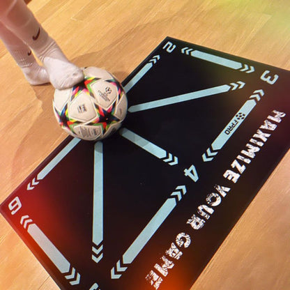 Professionelle Fußballtrainingsmatte und Video-Coaching-Programm