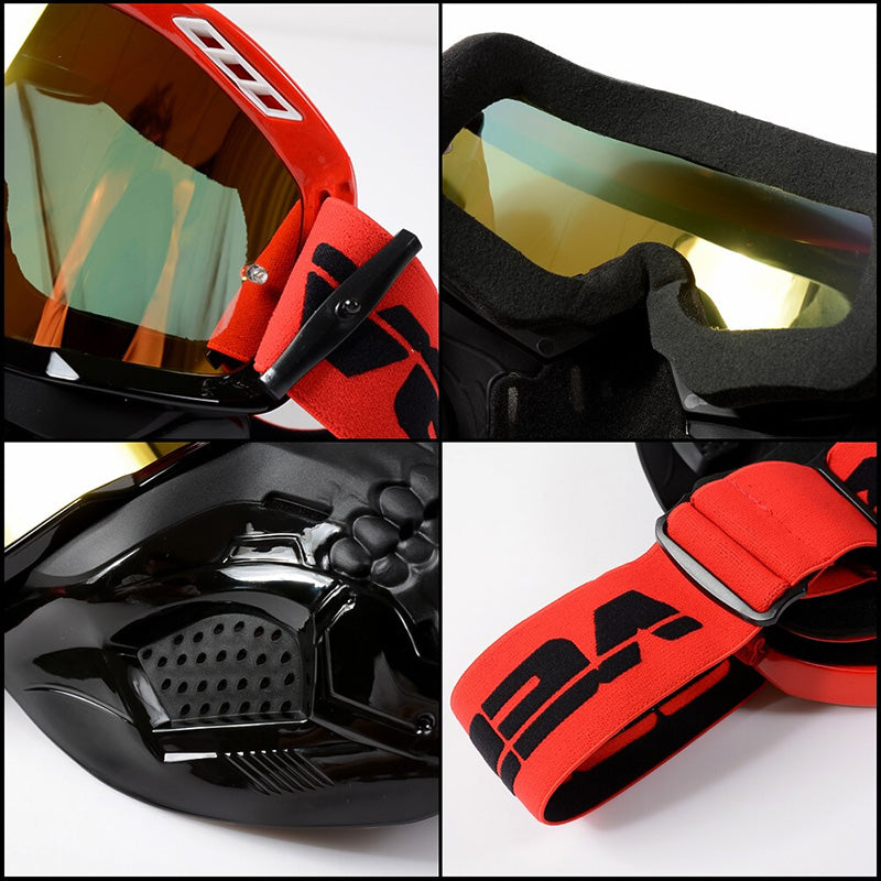 Motorradbrille mit schlagfesten Gläsern