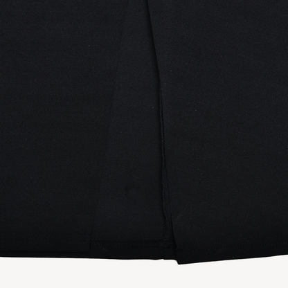 Party Black Satin Slit Dress | Maxi