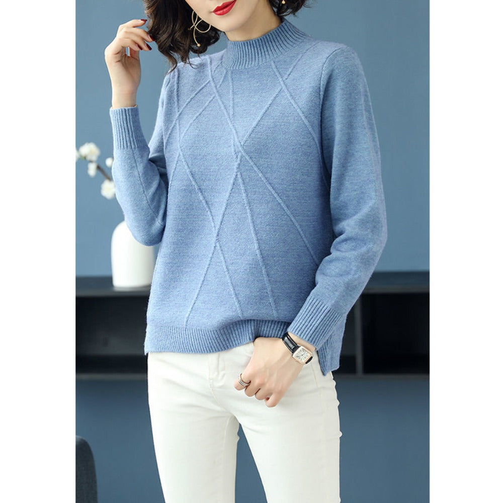 Strickpullover mit Seitlichen Knöpfen für Damen – Romana