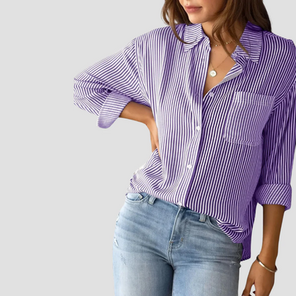 Gestreifte Bluse für Damen | Pendeln