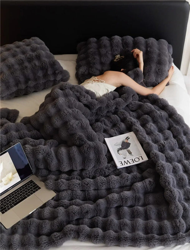 Umkehrbare Fleece-Decke | Ganzjährige Wärme | Weich und Gemütlich