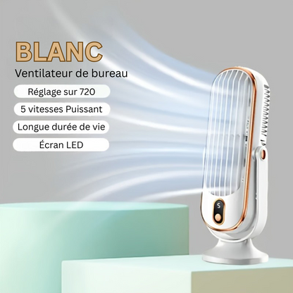 Premium Kühlventilator | Dualmotor, 720° Rotation, USB wiederaufladbar & ultra-leise für ultimativen Komfort überall