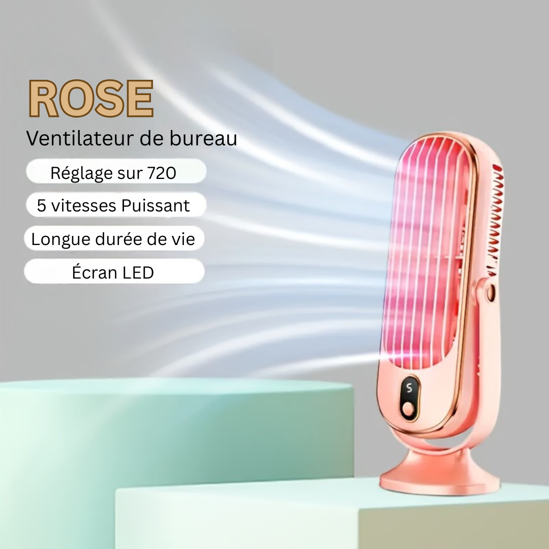 Premium Kühlventilator | Dualmotor, 720° Rotation, USB wiederaufladbar & ultra-leise für ultimativen Komfort überall