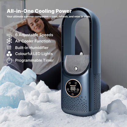 Geräuscharlose, bladeless tragbare Klimaanlage: Ergonomisches Design für Zuhause und Büro
