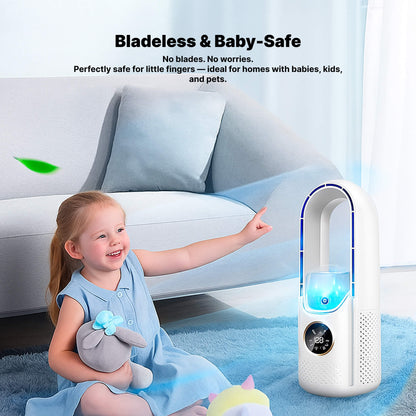 Geräuscharlose, bladeless tragbare Klimaanlage: Ergonomisches Design für Zuhause und Büro