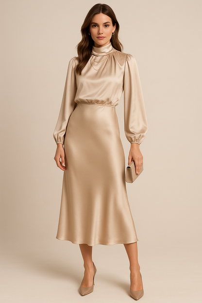 Party Hohe Taille Kleid | Midi