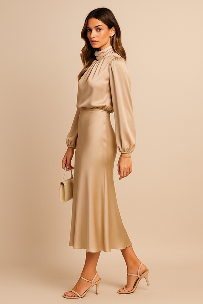 Party Hohe Taille Kleid | Midi