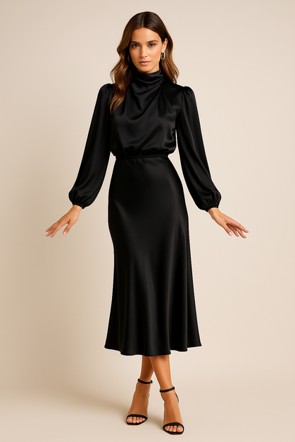 Party Hohe Taille Kleid | Midi
