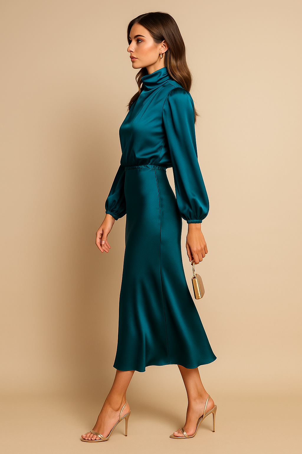 Party Hohe Taille Kleid | Midi