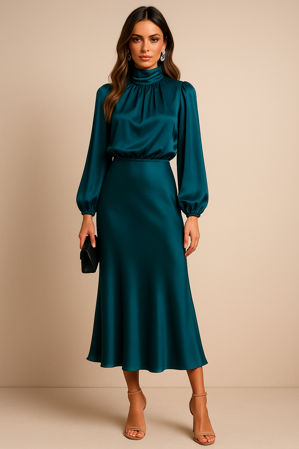 Party Hohe Taille Kleid | Midi