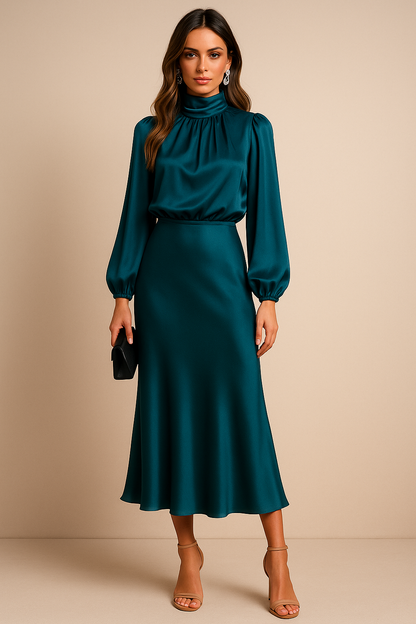 Party Hohe Taille Kleid | Midi