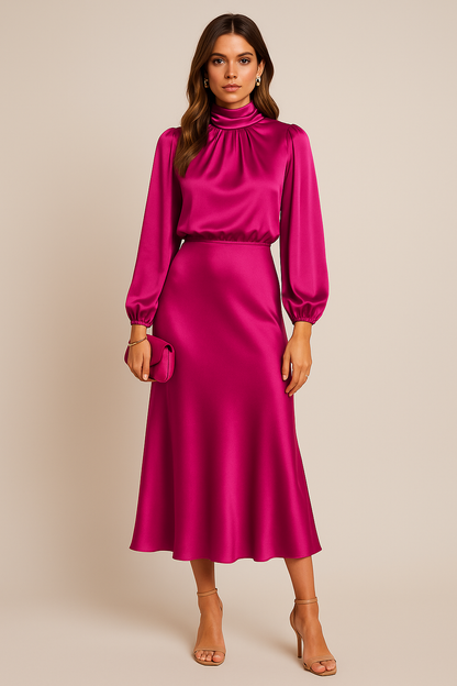 Party Hohe Taille Kleid | Midi