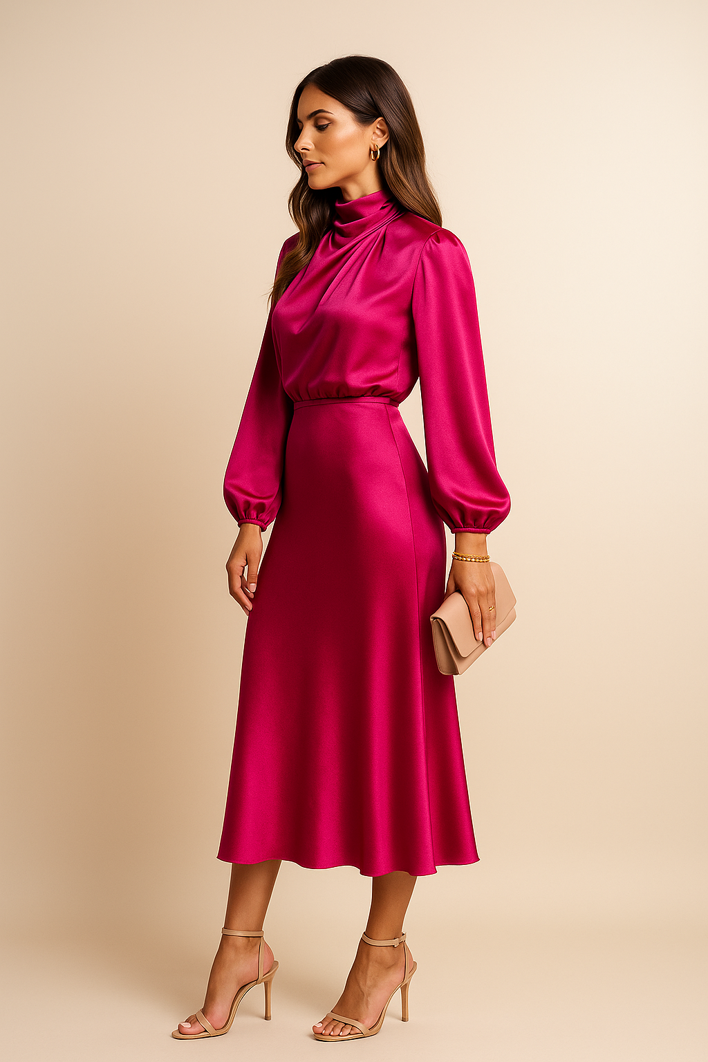 Party Hohe Taille Kleid | Midi