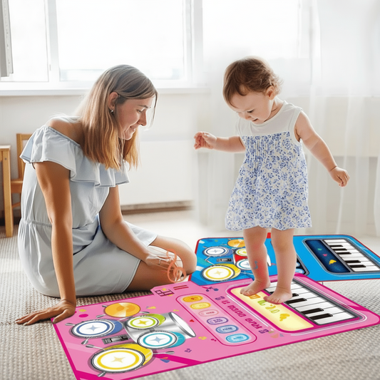 Interaktive Musikmatte für Kinder mit 5 Instrumenten (Schlagzeug, Klavier, Geige)