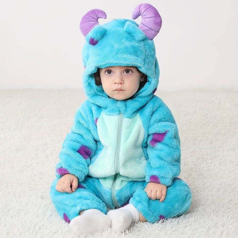 Tier Baby Overall – Flauschiger Komfort mit Reißverschluss
