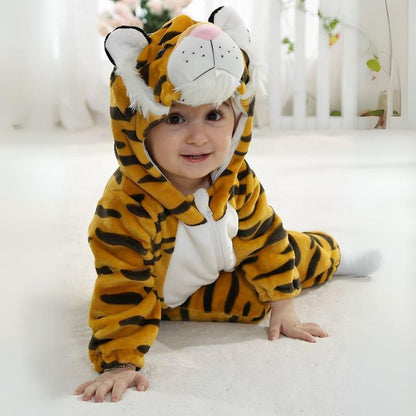 Tier Baby Overall – Flauschiger Komfort mit Reißverschluss