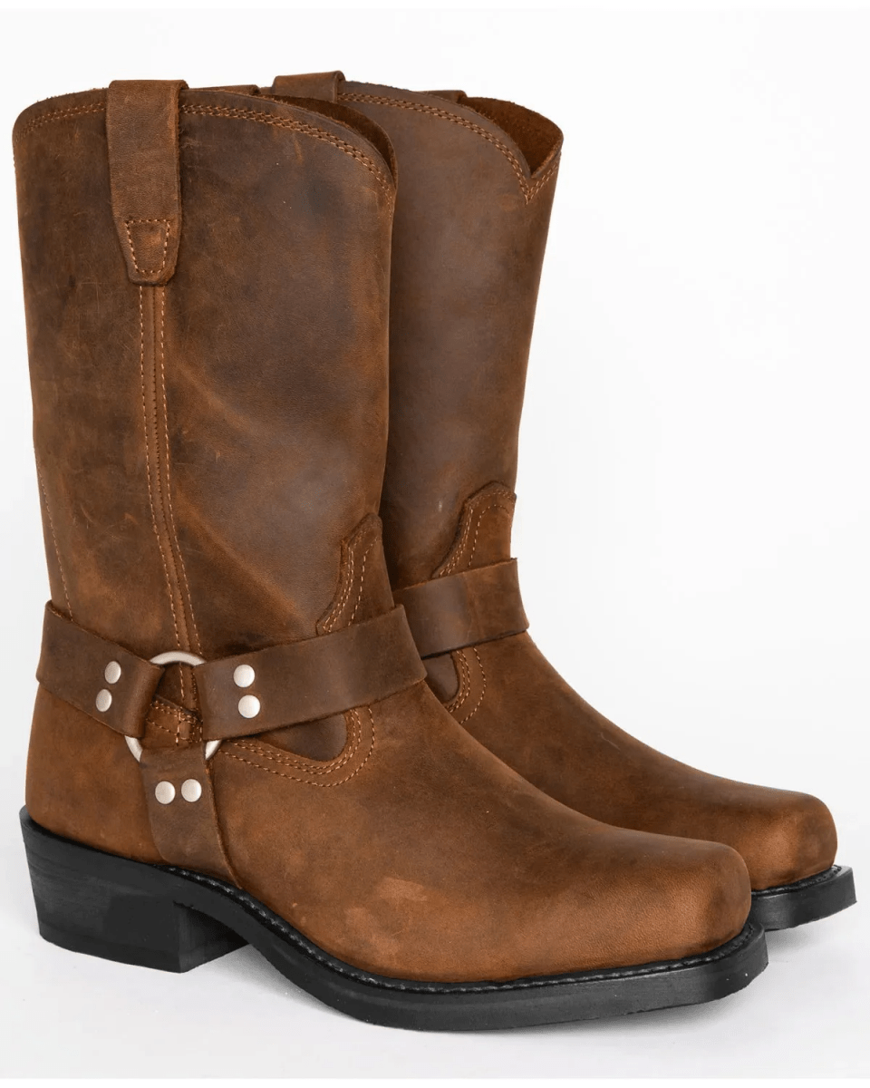 Herren Robuste Stiefel mit Geschirr und wasserdichtem Leder