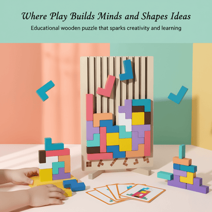 Montessori Holz Tetris für kreatives Stapeln und Logiktraining