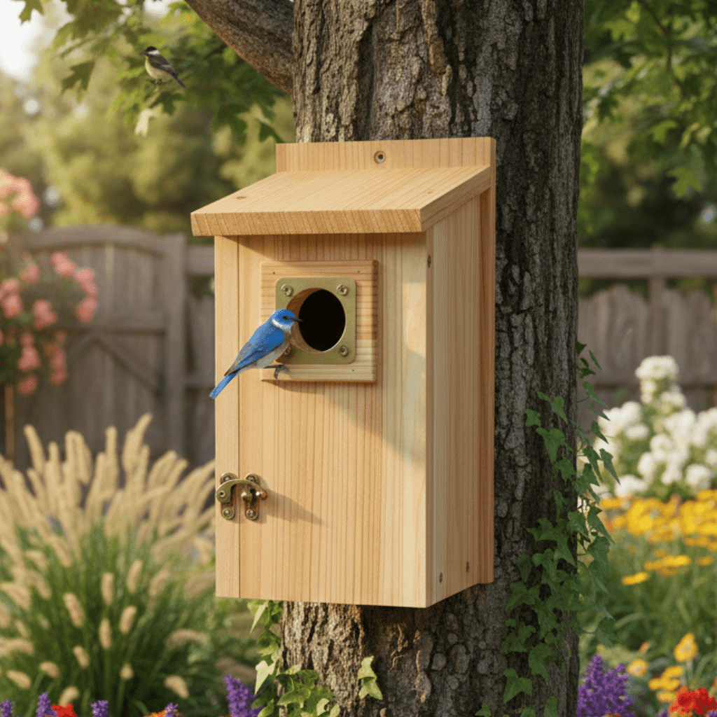 Holz-Nistkasten für Blauhäher, Schwalben und kleine Vögel