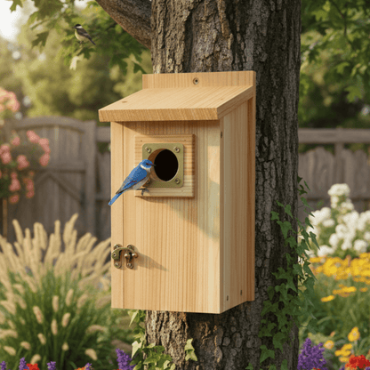 Holz-Nistkasten für Blauhäher, Schwalben und kleine Vögel