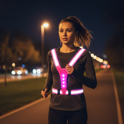 Verstellbare LED-Weste – 3 Modi für sicheres Training bei Nacht