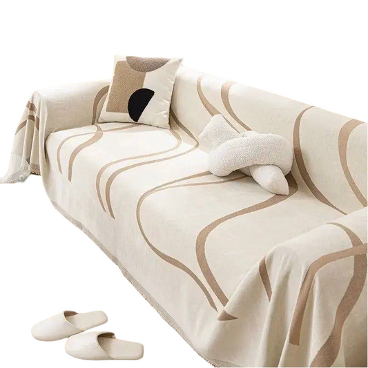 Umkehrbarer Chenille- und Baumwollsofaüberwurf – Weich und Luxuriös