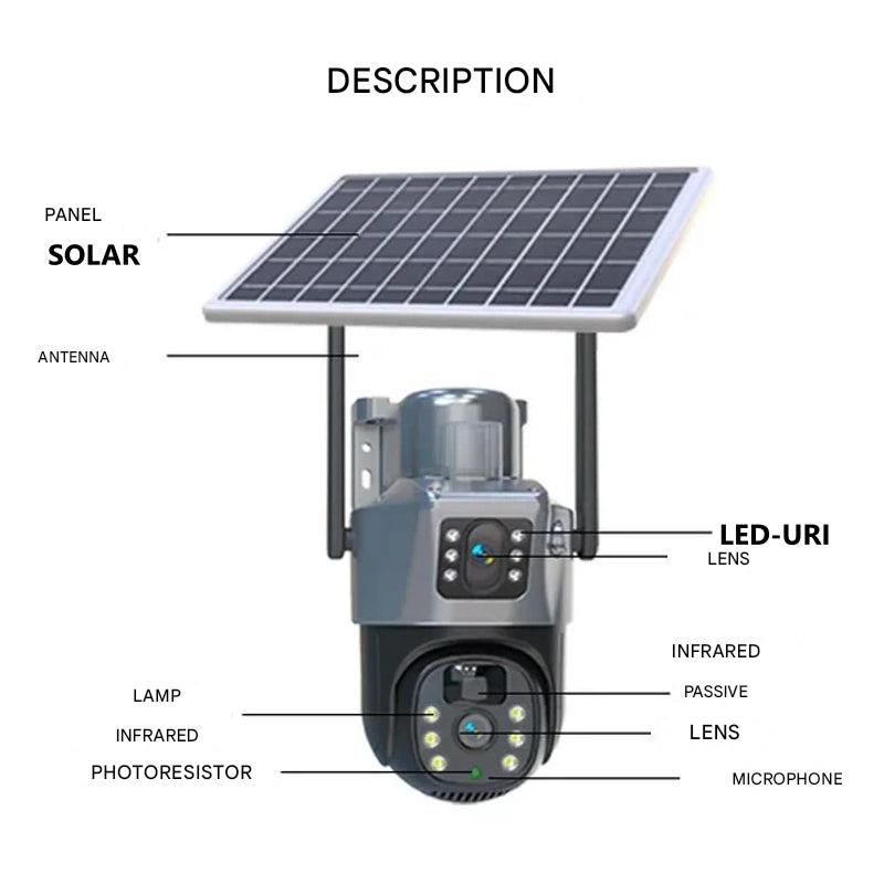 Kabellose 4K Sicherheitskamera mit Solarpanel – Dualschutz 4K