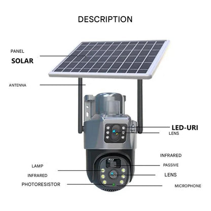 Kabellose 4K Sicherheitskamera mit Solarpanel – Dualschutz 4K