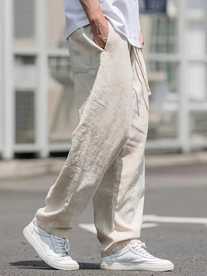 Herren Baggy Sommer Leinenhose | Lässig