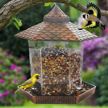 Eleganter Vogelhäuschen in Kupferoptik für wetterfeste hängende Dekoration