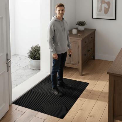 Absorbierende, waschbare Matte mit fließendem Linienmuster