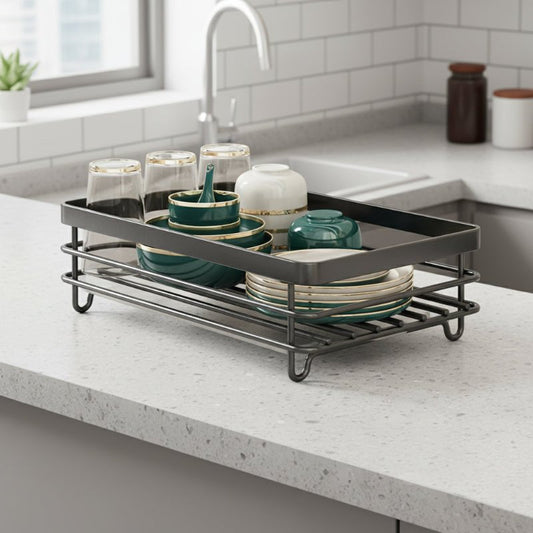 Faltbarer Edelstahl Geschirrständer - Platzsparendes Design für moderne Küchen