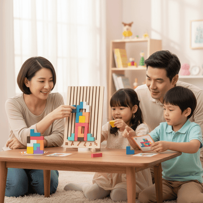 Montessori Holz Tetris für kreatives Stapeln und Logiktraining