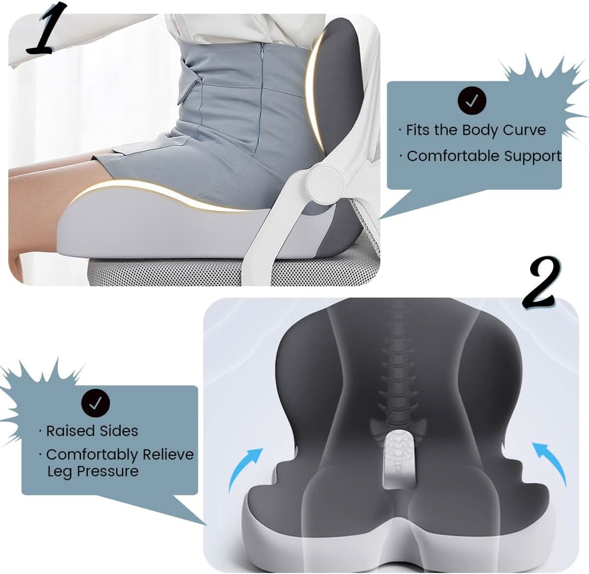 Ergonomisches Lendenkissen für Bürostühle und Autos