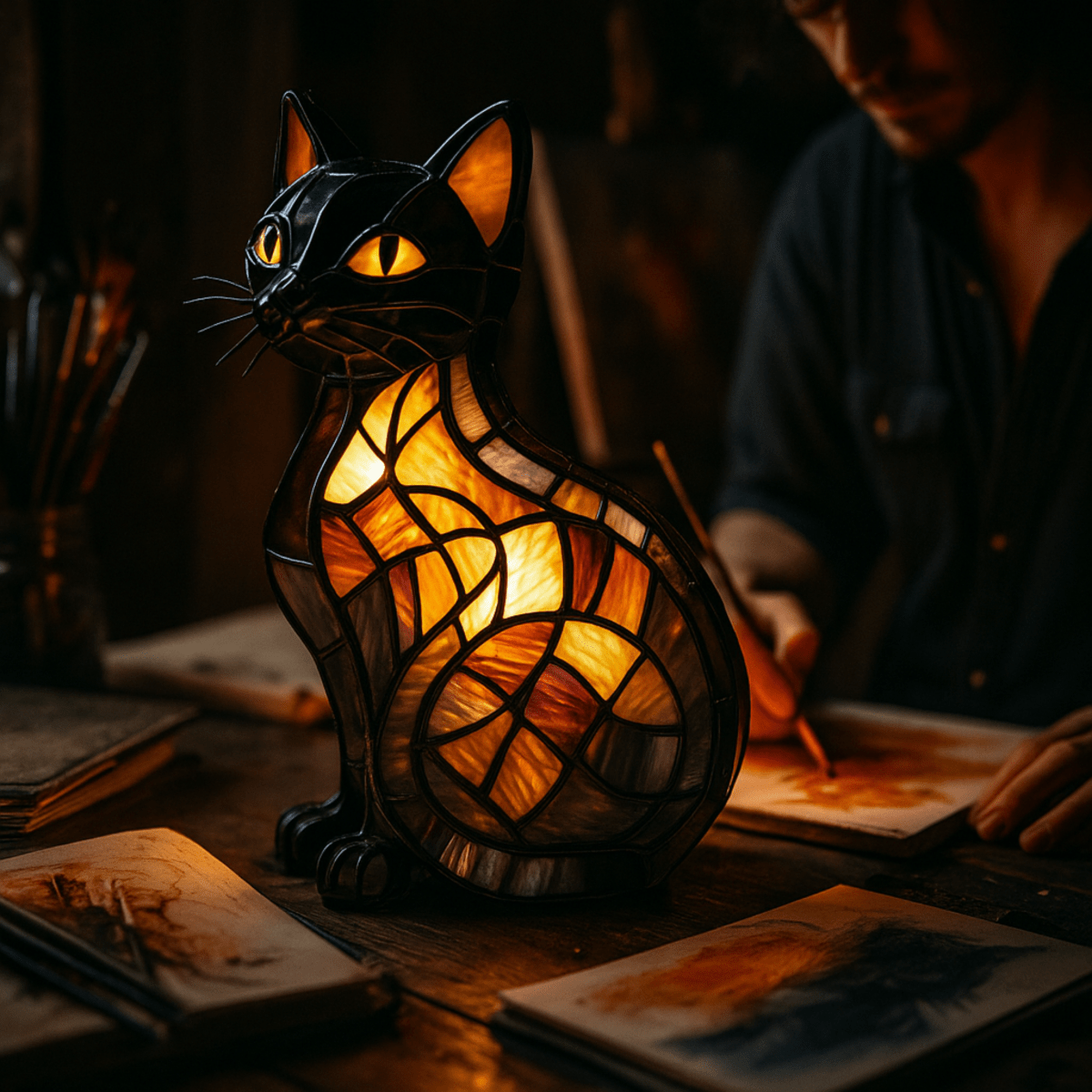 Verspielt LED Katzen Nachtlicht mit sanftem Ambienteglanz