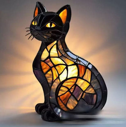 Künstlerische LED Nachtlampe – Schimmernde Hunderasse Statue