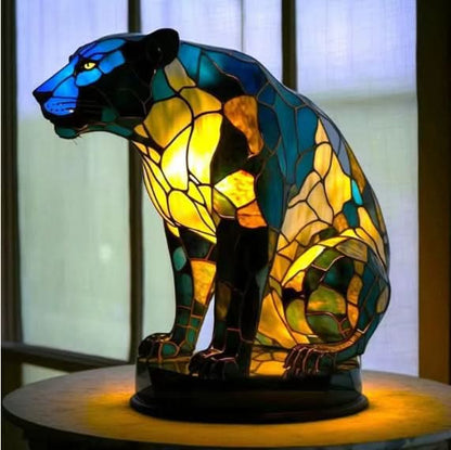 Künstlerische LED Nachtlampe – Schimmernde Hunderasse Statue