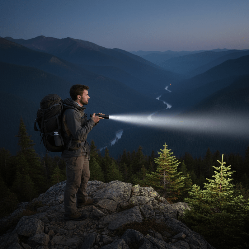 Leistungsstarker LED-Taschenlampe mit 100.000 Lumen, USB-Ladung & wasserdichtem Zoom-Design