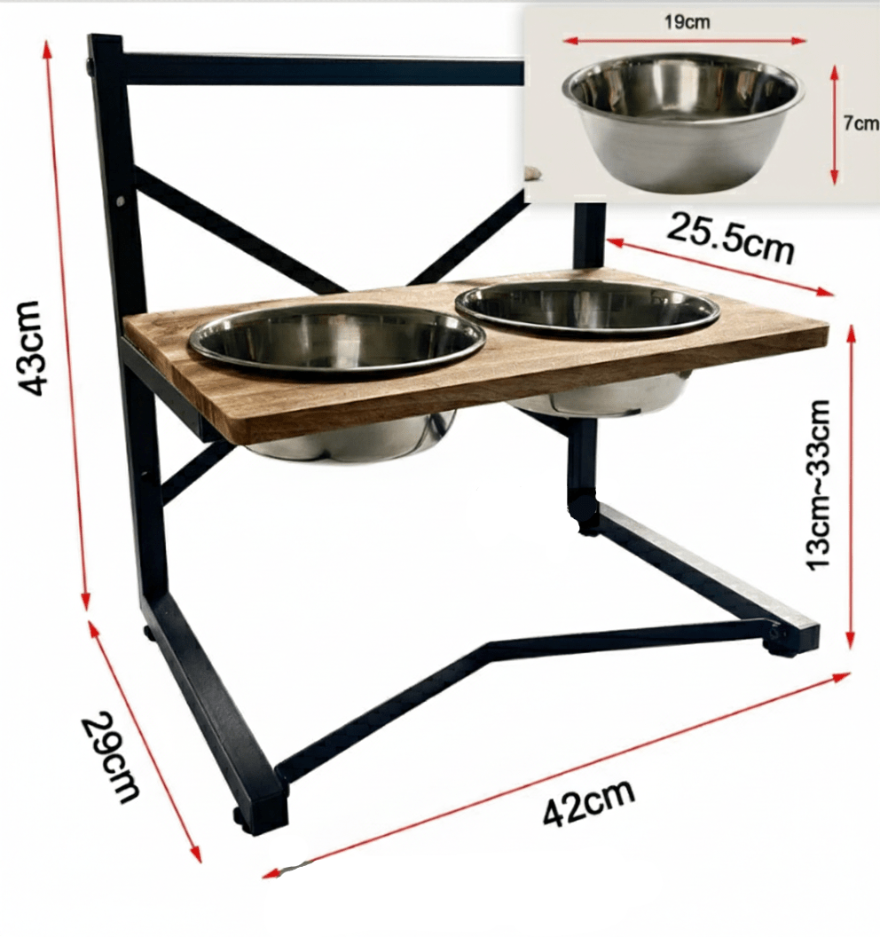Ergonomische Futterstation für Hunde mit Edelstahlschüsseln