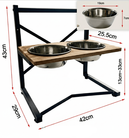 Ergonomische Futterstation für Hunde mit Edelstahlschüsseln