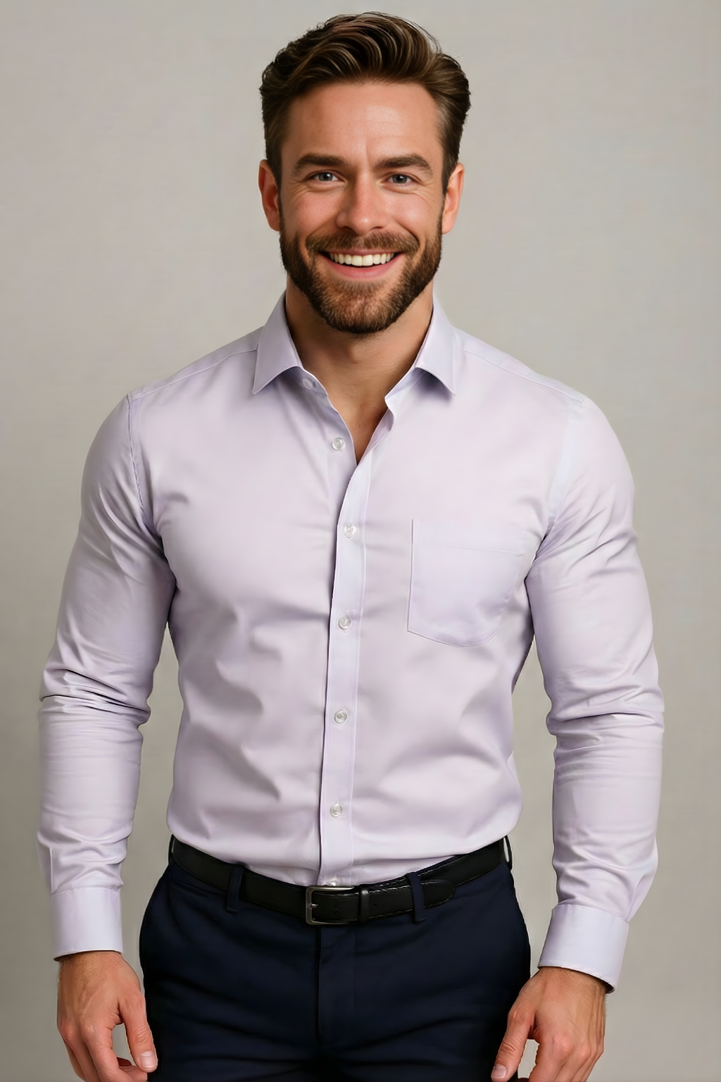 Herren Smart Casual Button-Down Hemd | Langarm